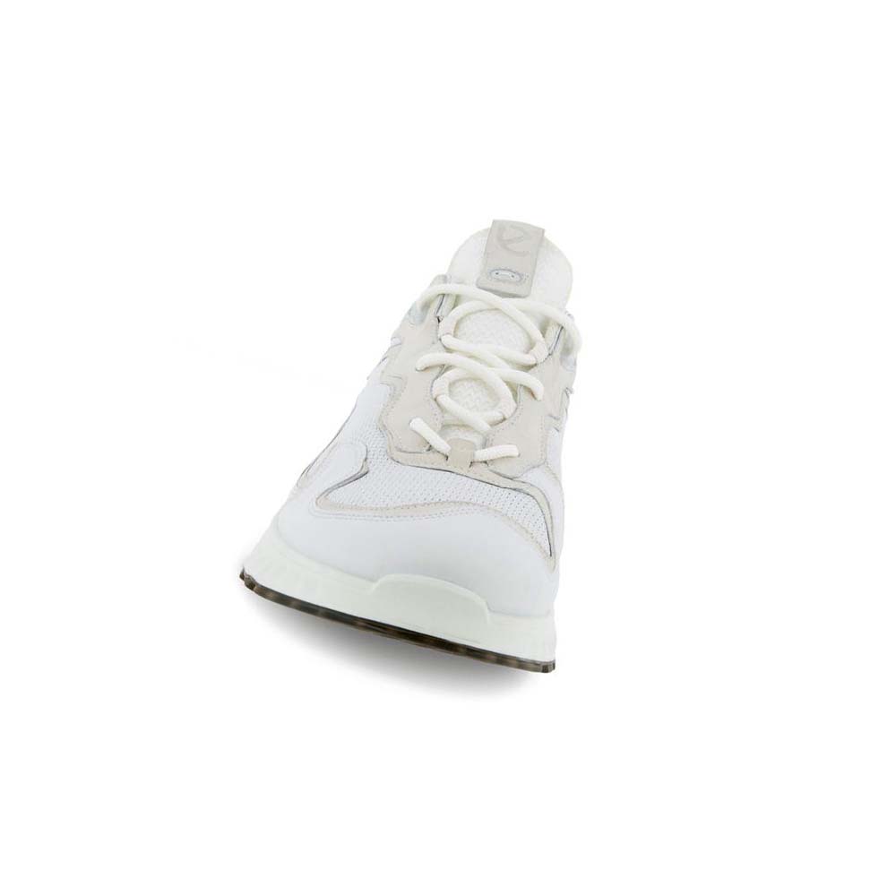 Men's Ecco St.1 Laced Sneakers White | Canada 649FDN